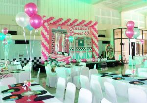 1950s theme Party Decorations Balloons Styro Decoration for A 1950s theme 60th Birthday Party at
