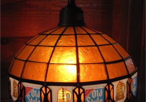 1970’s Stained Glass Hanging Lamps for Sale Dovtg Nos Heilmans Old Style Beer Tiffany Stained Glass Look Hanging