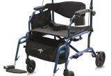 300 Lb Capacity Rollator Transport Chair Combo Medline Combination Rollator Transport Wheelchair In Blue