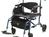 300 Lb Capacity Rollator Transport Chair Combo Medline Combination Rollator Transport Wheelchair In Blue