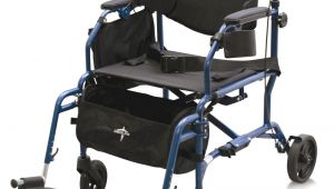 300 Lb Capacity Rollator Transport Chair Combo Medline Combination Rollator Transport Wheelchair In Blue
