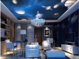 3d Ceiling Living Room Custom Wallpaper 3d Ceiling Murals Cosmic solar System Planet Starry