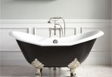 4.5 Foot Clawfoot Bathtub 61" Arabella Cast Iron Double Slipper Tub Lion Paw Feet