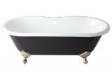 4.5 Foot Clawfoot Bathtub 66" Sanford Cast Iron Clawfoot Tub Imperial Feet Black