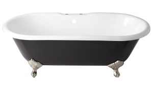 4.5 Foot Clawfoot Bathtub 66" Sanford Cast Iron Clawfoot Tub Imperial Feet Black