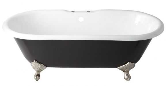 4.5 Foot Clawfoot Bathtub 66" Sanford Cast Iron Clawfoot Tub Imperial Feet Black