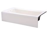 4.5 Ft Bathtub Kohler Bellwether 5 Ft Left Drain Rectangular Alcove soaking Tub In