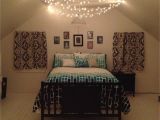 4 Foot Black Light Teenage Bedroom Black White and Teal with Christmas Lights and One