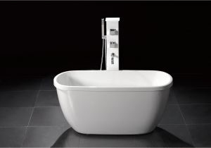 4 Freestanding Bathtub Troy 55" Small Modern Free Standing Bathtub & Faucet