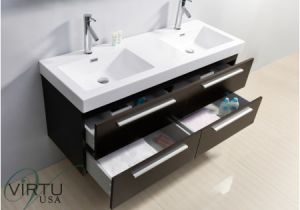 54 Inch Bathroom Countertop Virtu Usa Jd Gw Gloss White Polymarble top Finley