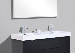 54 Inch Bathroom Vanity Canada Bliss 60" Black Wall Mount Double Sink Vanity