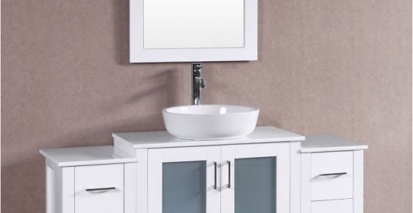 54 Inch Bathroom Vanity Canada Bosconi 54 Inch W X 18 Inch D Bath Vanity In White with