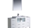 54 Inch Bathroom Vanity Mirror 54 Inch Single Sink Bathroom Vanity In White with Side