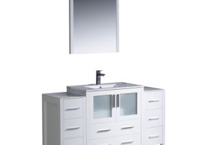54 Inch Bathroom Vanity Mirror 54 Inch Single Sink Bathroom Vanity In White with Side