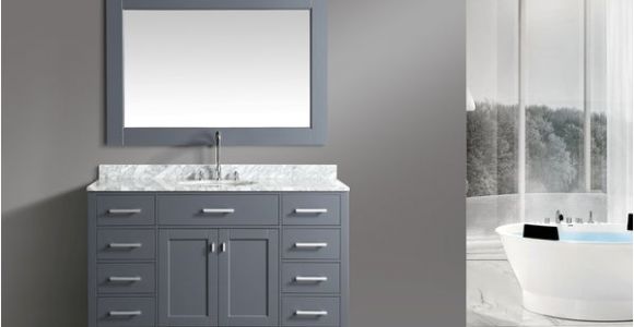 54 Inch Bathroom Vanity Mirror Shop Design Element London Gray 54 Inch Single Sink Vanity