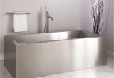 54 Inch Bathtub Steel 43" Simone Brushed Stainless Steel soaking Tub Bathroom