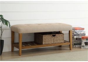 54 Inch Bench Cushion Acme Furniture Charla Beige and Oak Storage Bench 96682 the Home Depot