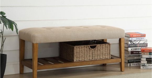 54 Inch Bench Cushion Acme Furniture Charla Beige and Oak Storage Bench 96682 the Home Depot