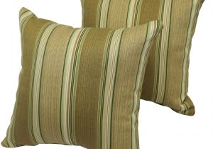 54 Inch Bench Cushion Shop Olive Stripe 17 Inch Indoor Outdoor Throw Pillow Set Of 2