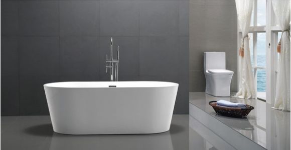54 Inch Freestanding Bathtub Shop Helixbath Agora Freestanding White Acrylic 59 Inch