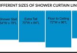 54 Inch Length Bathroom Curtains How Long is A Standard or Extra Long Shower Curtain Liner
