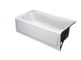 54 X 27 Bathtub Briggs White Enameled Steel Rectangular Alcove Bathtub with Left