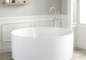 55 Freestanding Bathtub 55" Dempsey Round Acrylic Freestanding Tub Bathroom