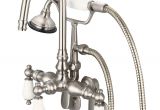 6 Foot Porcelain Bathtub Water Creation 3 Handle Claw Foot Tub Faucet with Labeled