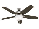 60 Ceiling Fan with Light and Remote Hunter 54162 Newsome Ceiling Fan with Light 56 Brushed Nickel