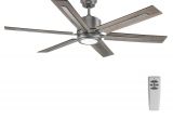 60 Ceiling Fan with Light and Remote Progress Lighting Glandon 60 In Indoor Led Antique Nickel Ceiling