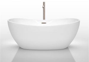 60 In Freestanding Bathtub 60" Freestanding Bathtub In White with Floor Mounted Faucet