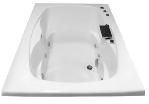 60 Jetted Bathtub Carver Tubs Ar6042 60" X 42" Drop In Center Drain White 6
