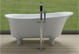 63 Inch Freestanding Bathtub Free Standing solid Surface Stone Modern soaking Bathtub