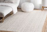 8 X 6 Feet Rugs Nuloom Alexa Eco Natural Fiber Braided Reversible Border Jute White