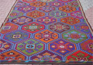 8×6 Rug Vintage Turkish Kilim Rug Carpet Cicim Embroidered Handwoven