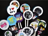 90s Party Decor 20 totally Awesome 90s Cupcake toppers 90s theme Party Cake I Love