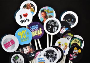 90s Party Decor 20 totally Awesome 90s Cupcake toppers 90s theme Party Cake I Love