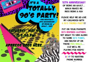 90s Party Decor 90s theme Party Decorations Beautiful 90s Party Invitation Wording