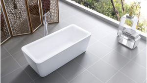 Acrylic Bathtubs Materials Baolong Rectangle Freestanding Bathtub Use Good Quality