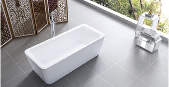 Acrylic Bathtubs Materials Baolong Rectangle Freestanding Bathtub Use Good Quality