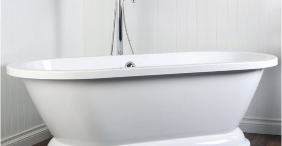 Acrylic Bathtubs On Sale Shop Contemporary Double Ended 67 Inch Acrylic Pedestal