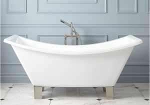 Acrylic Footed Bathtubs 66" Catherine Acrylic Double Slipper Footed Tub Modern
