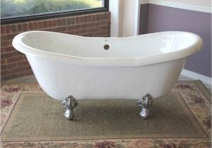 Acrylic Footed Bathtubs 68" Acrylic Double Ended Slipper Clawfoot Tub