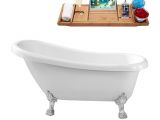 Acrylic Whirlpool Bathtubs Ariel 66 9 In Acrylic Clawfoot Whirlpool Bathtub In White