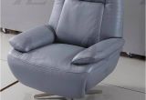 American atelier Living Modern Accent Chair Modern Blue Gray Full Italian Leather Accent Chair