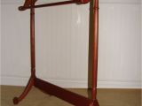 Amish Wall Mounted Quilt Rack Vintage Cherry Quilt Rack Quilt Stand Valet with Brass Finials