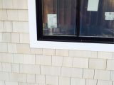 Andersen Casement Window Interior Trim Kits Maibec White Cedar Shingle with Bleaching Agent Next to Pella