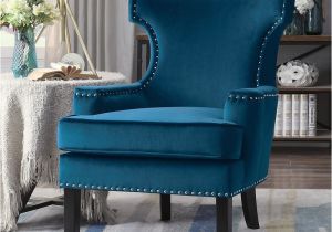 Anna Weathered Blue Accent Chair Lapis Accent Chair Blue by Homelegance