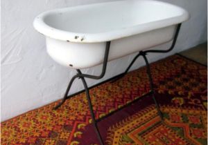 Antique Baby Bathtub Authentic Vintage Antique Baby Bathtub with Stand From Hungary