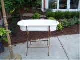 Antique Baby Bathtub On Stand 1 Antique Porcelain Over Cast Iron Baby Bath Tub On Stand